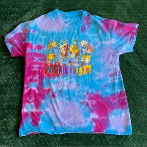90s Nickelodeon Cartoon Tie Dye tshirt unisex size Large